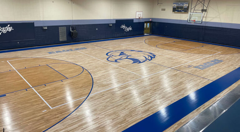 Eagles basketball court refinish