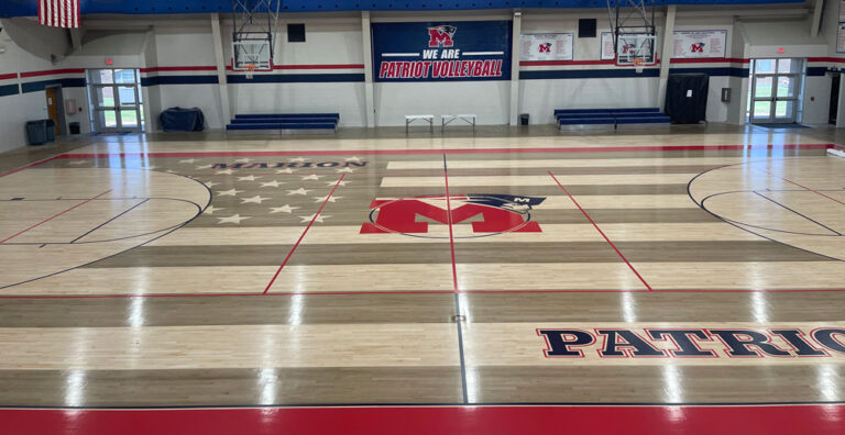 Marion basketball court refurbish